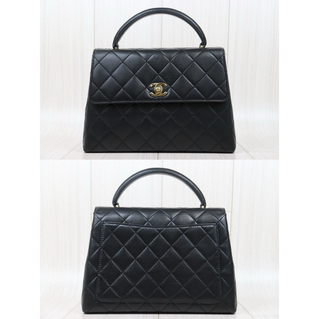 Very Good ( Rank A)｜CHANEL Lamb Skin COCO Hand bag Small Black  Made In 1997-1999 Year｜S25033006