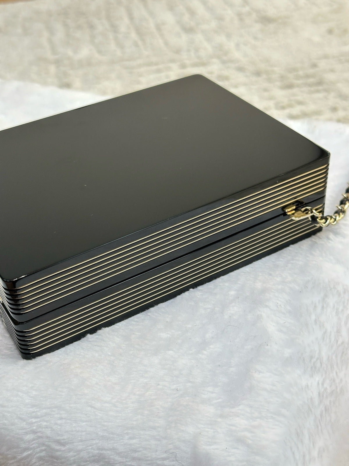 Chanel Plexiglass Pearl Playing Card Casino Minaudiere Clutch Black GHW