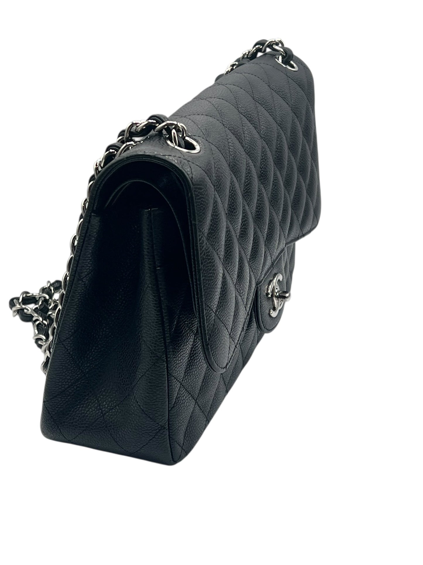 Chanel - sac jumbo cuir caviar noir