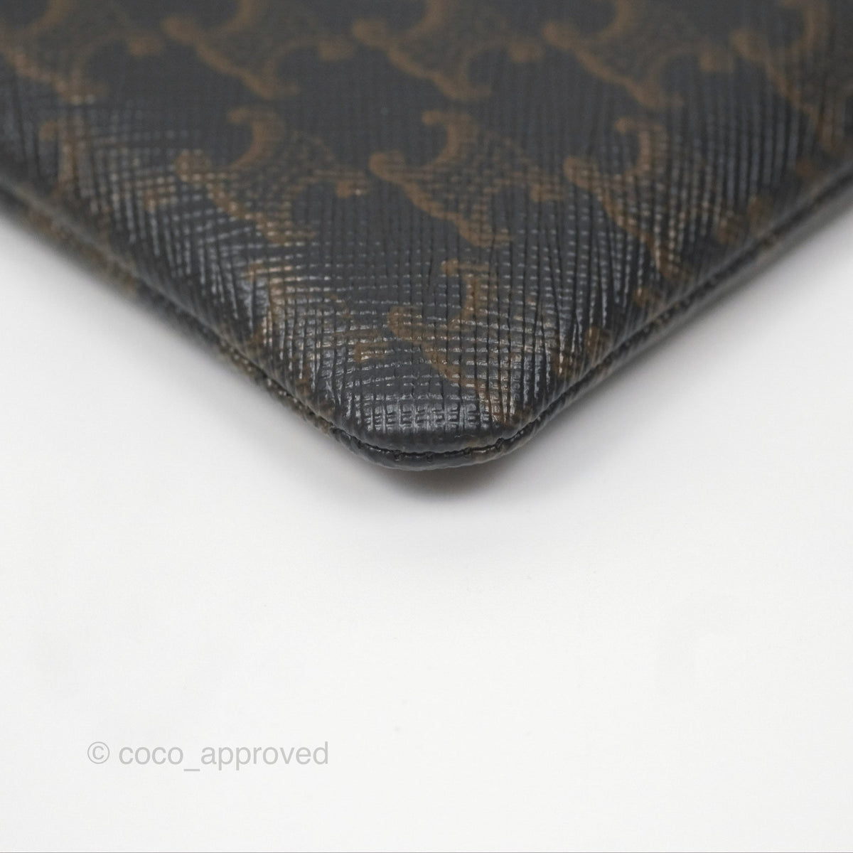 Celine Coin & Card Pouch Black Triomphe Canvas