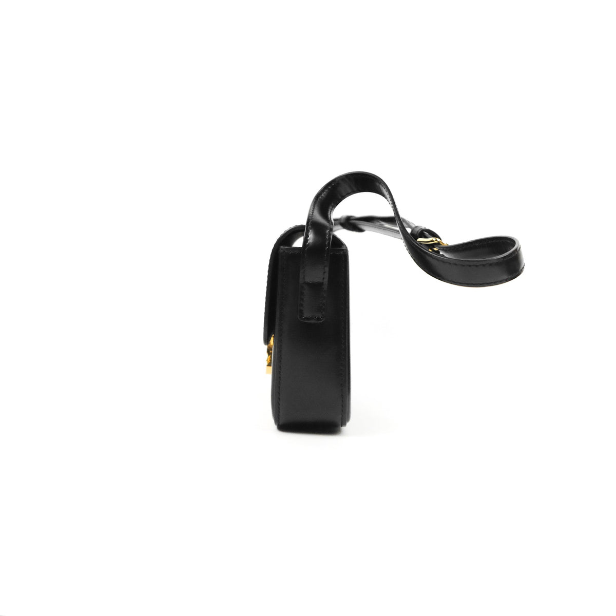 Celine Triomphe Shoulder Bag Black Calfskin