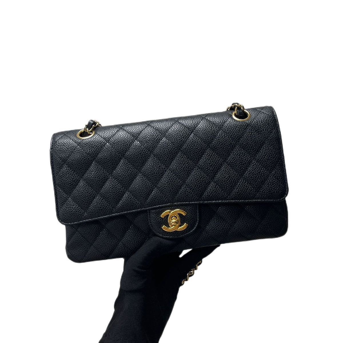 Classic Double Flap Caviar Medium Black GHW