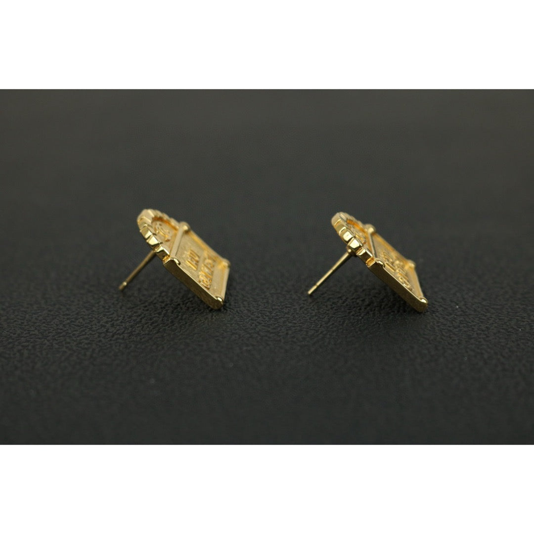 Excellent（Rank SA）｜ CHANEL  Coco Mark Rue Cambon Gold Dome Earrings ｜F25022005