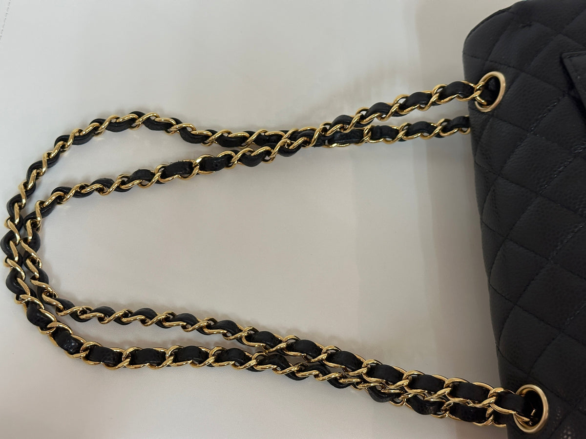 Chanel Small Classic Quilted Caviar Double Flap Bag Black