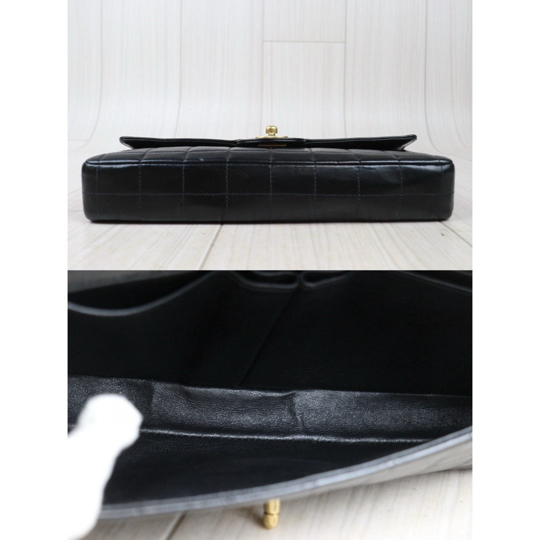 Good ( Rank AB)｜CHANEL Lambskin Baguette Black Chain Shoulder Bag  Made In 2000～2002Year｜25022016