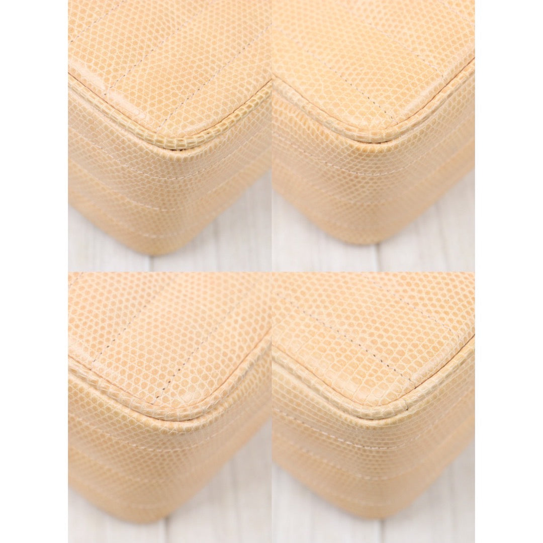 Good ( Rank AB)｜ CHANEL Lizard Skin  Hollow Chain Bag  Made In 1991-1994 Year ｜P24061133