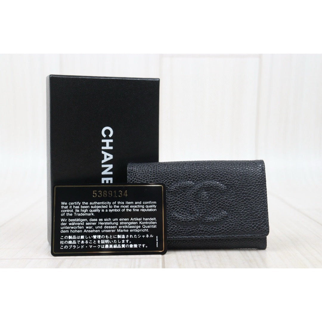 Very Good ( Rank A)｜CHANEL Caviar Skin Key Case Black Made In 1997-1999Year｜VT25030120