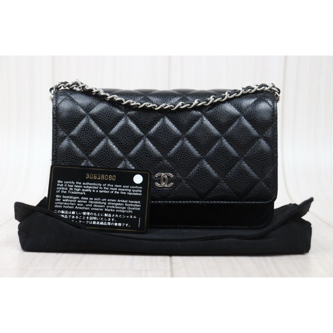 Very Good ( Rank A)｜ CHANEL Matelasse Caviar Skin Chain Wallet Black  Made in 2020-2021 Year ｜S25012702