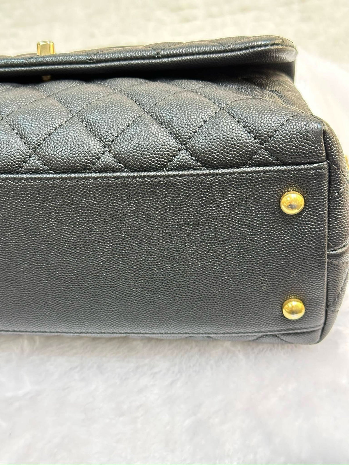 Chanel Medium Caviar Quilted Coco Handle Flap Black GHW