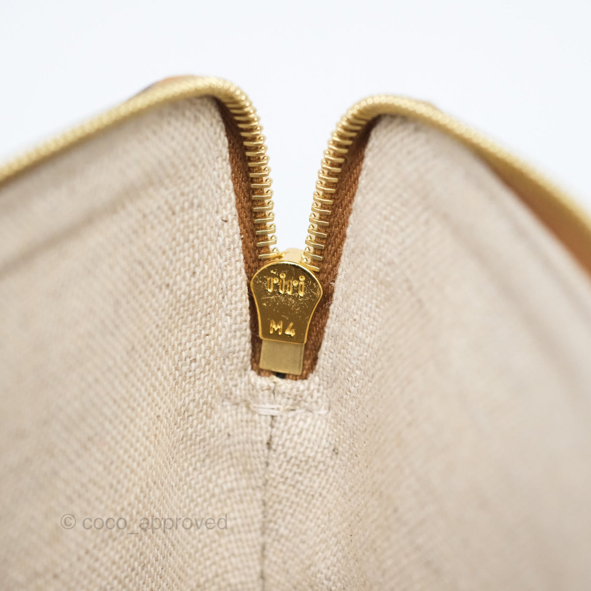 Celine Small Pouch with Strap in Striped Textile Ivory Orange Blue