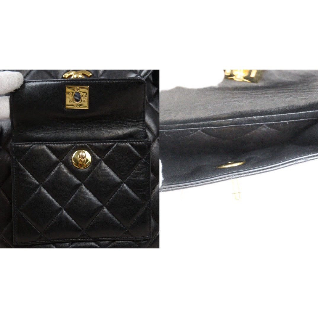Good ( Rank AB)｜CHANEL  Lamb Skin Duma Backpack  Black Made in 1996-1997 Year｜P24061128