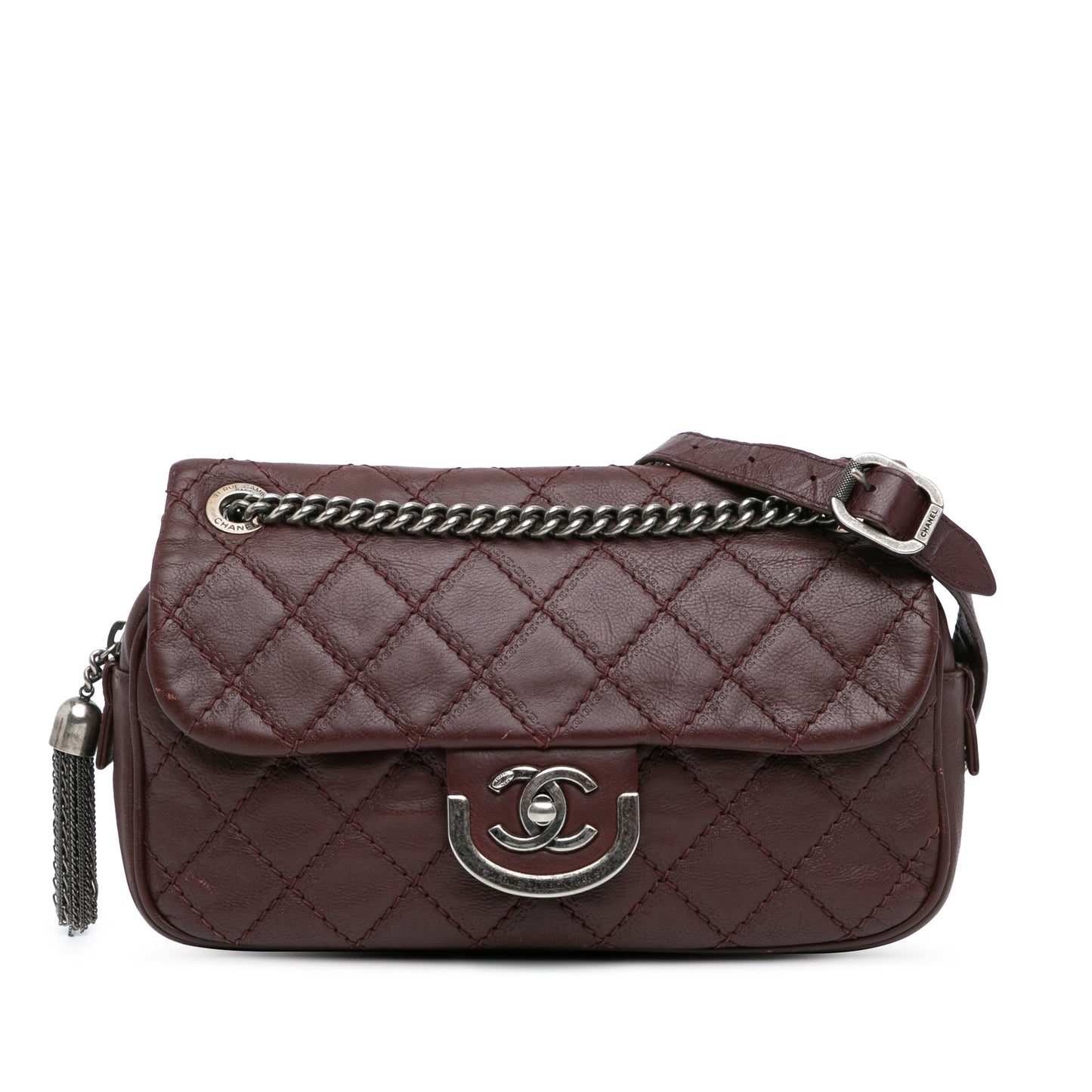 Red Chanel Paris Edinburgh Medium Calfskin Coco Sporran Flap Crossbody Bag