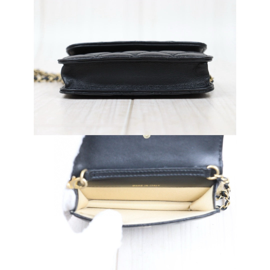 Excellent（Rank SA）｜ CHANEL Lambskin Leather Matrasse Chain mini Bag Made In 2020～2021Year｜H25022411