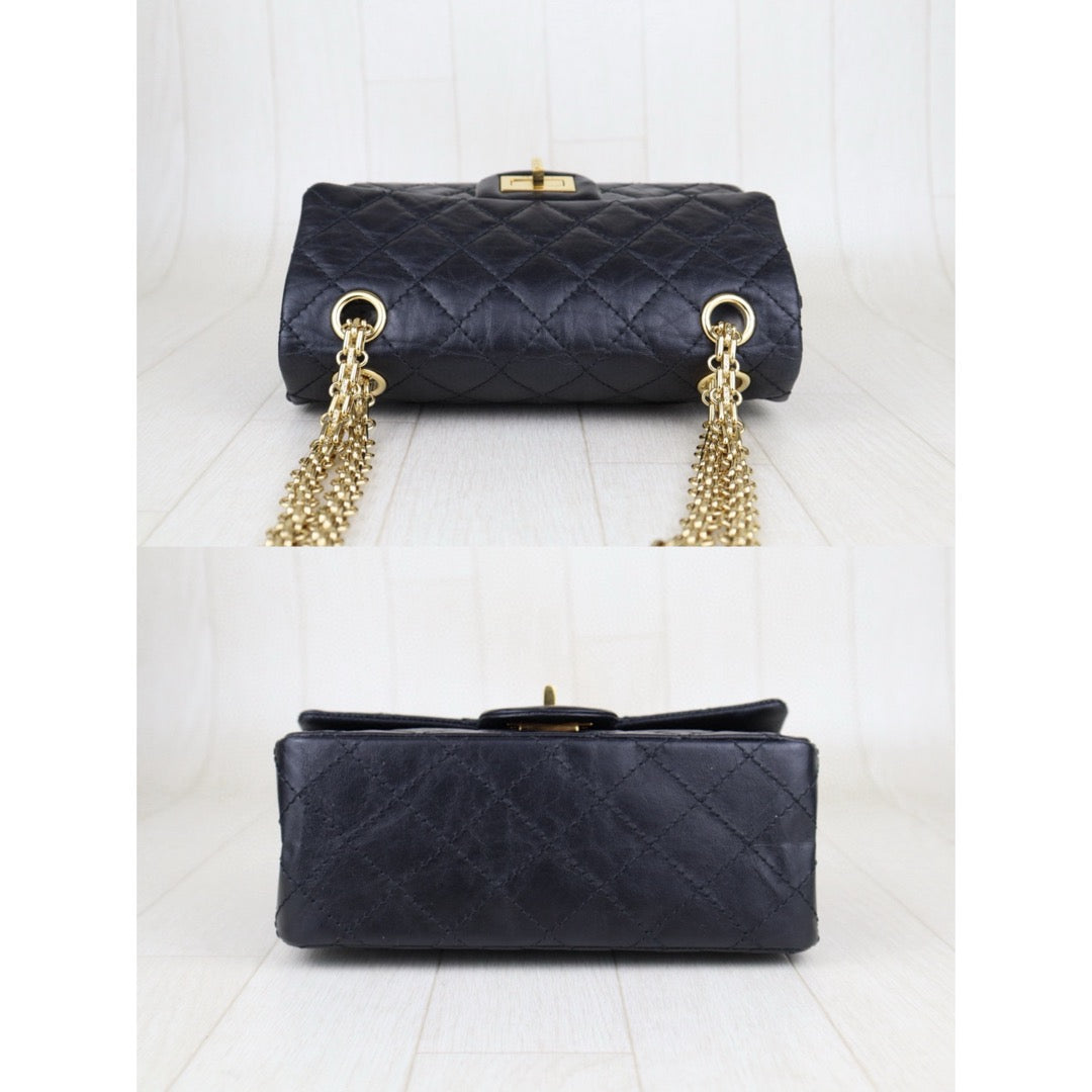 Very Good ( Rank A)｜ CHANEL 2.55 Matelasse Mini 20 Black Chain Shoulder Bag Gold Hardware Made in 2019-2020 Year｜S25030201