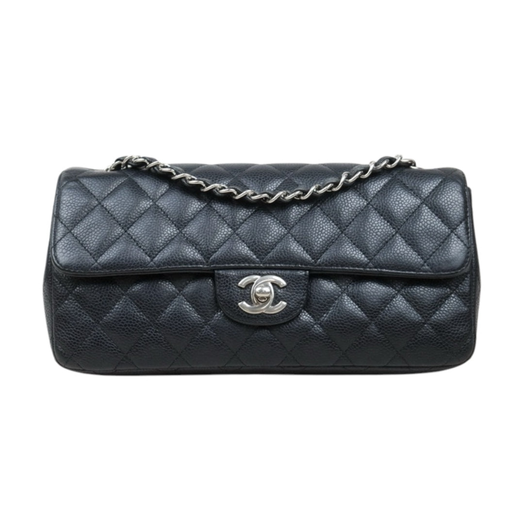 Good ( Rank AB)｜ CHANEL Caviar Skin Matrasse Single Flap 25 Shoulder Bag Black Made In 2006-2008 Year  ｜V25021909
