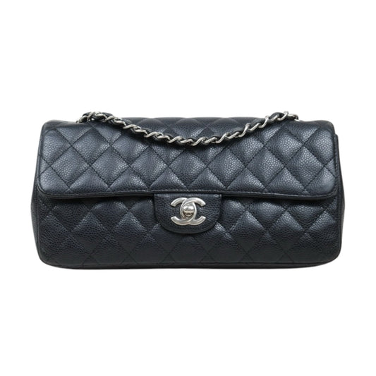 Good ( Rank AB)｜ CHANEL Caviar Skin Matrasse Single Flap 25 Shoulder Bag Black Made In 2006-2008 Year  ｜V25021909
