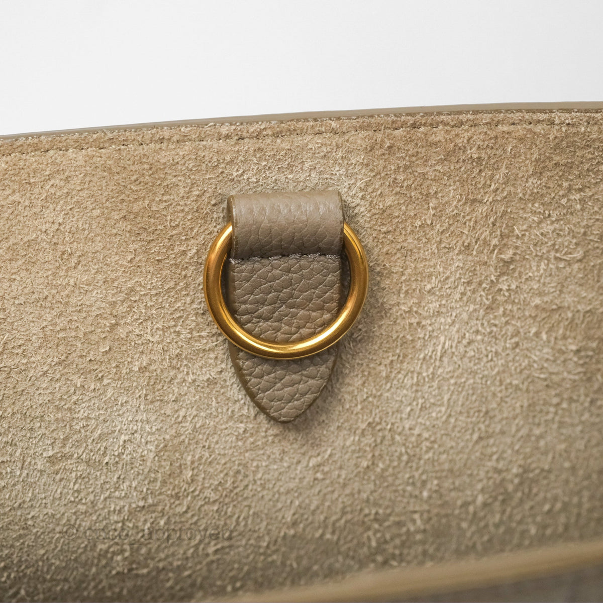 Celine Small Sangle Bucket Bag Taupe Grained Calfskin Gold Hardware
