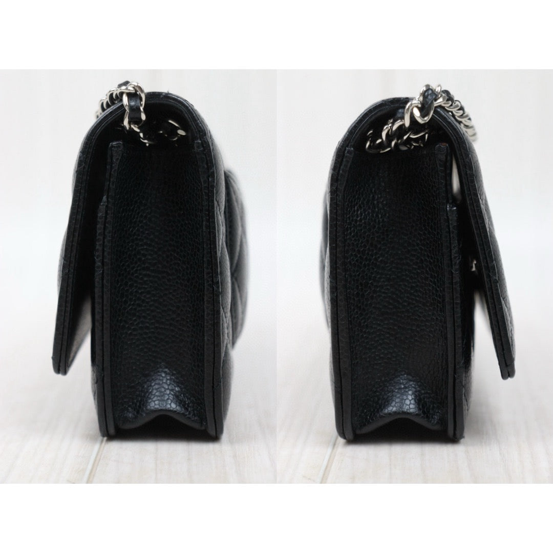 Very Good ( Rank A)｜ CHANEL Matelasse Caviar Skin Chain Wallet Black  Made in 2020-2021 Year ｜S25012702