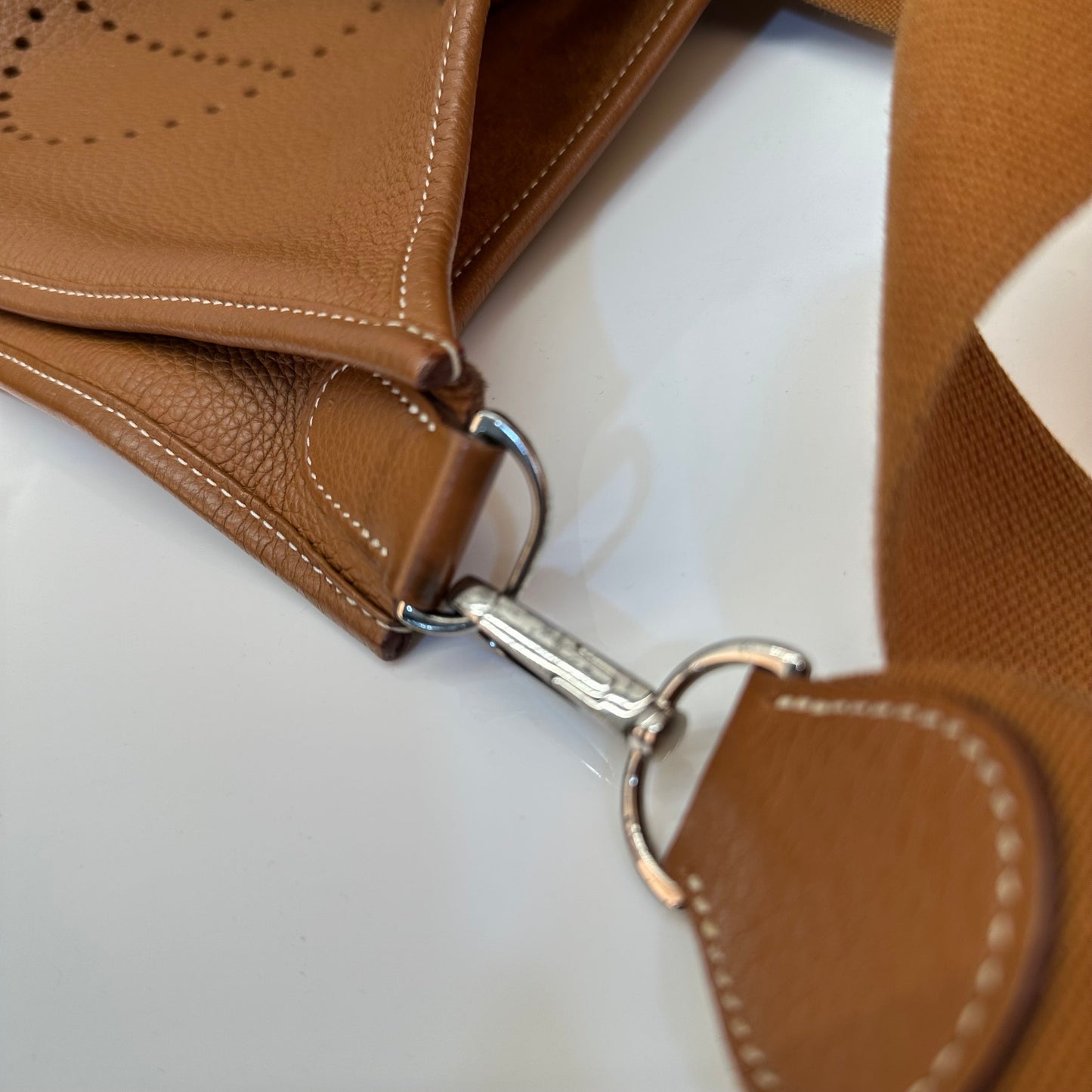 Hermes Evelyne II PM Tan Silver Hardware Bag