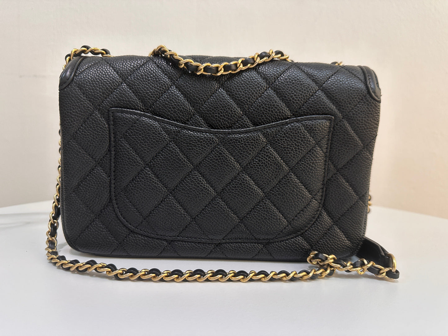 CHANEL Caviar Quilted Small CC Filigree Flap Black