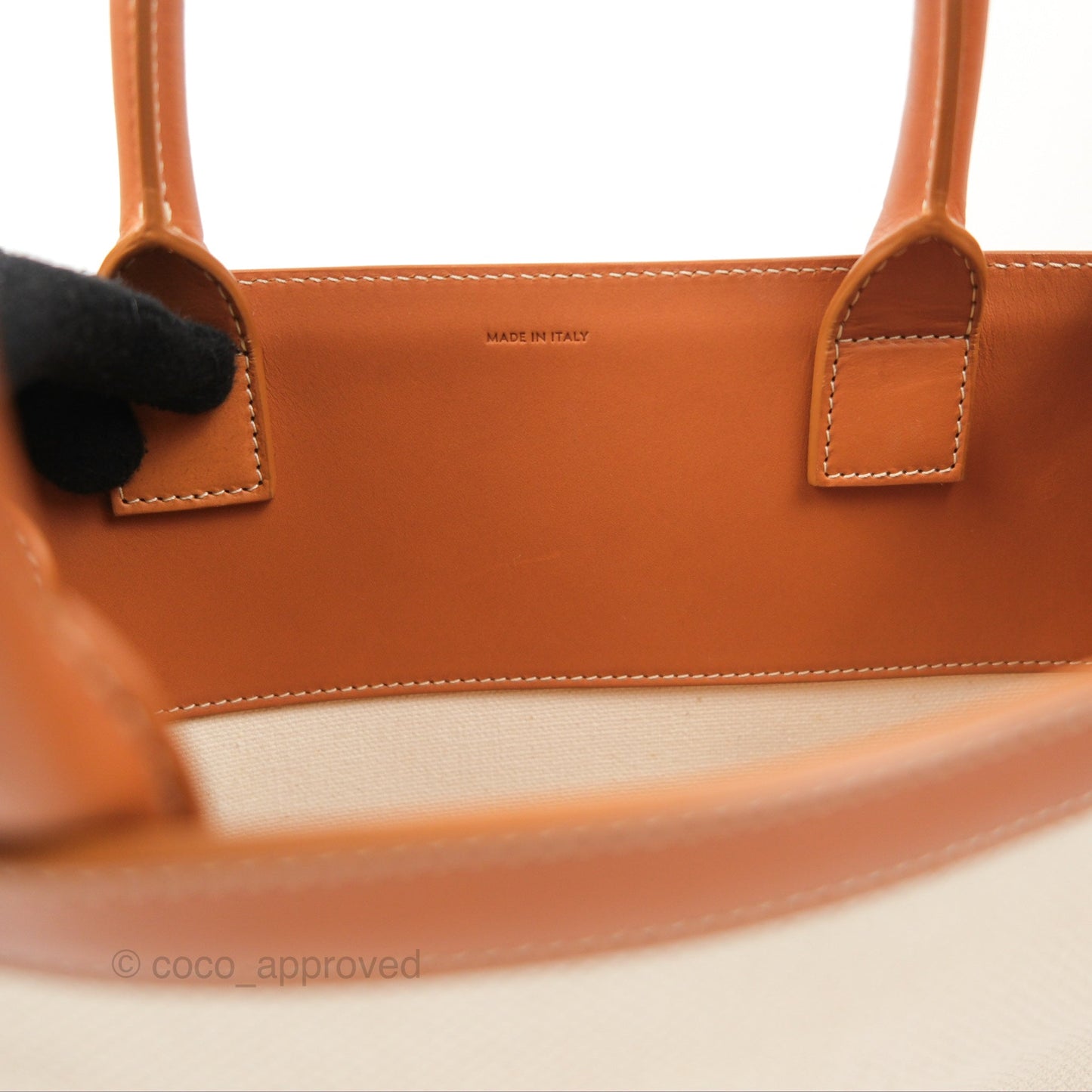 Celine Small Vertical Cabas Tote With Celine Print Natural/Tan