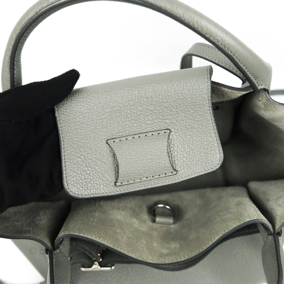 Celine Small Big Bag Grey Supple Grained Leather Silver Hardware