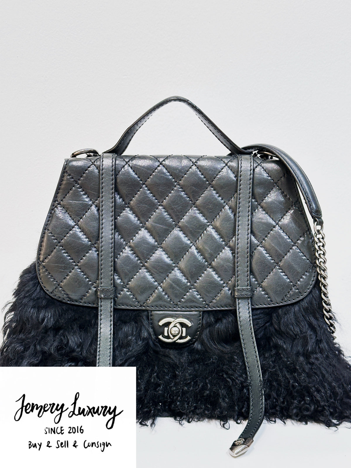 Chanel Paris-Dallas Double Flap Bag Quilted Calfskin and Fur Large