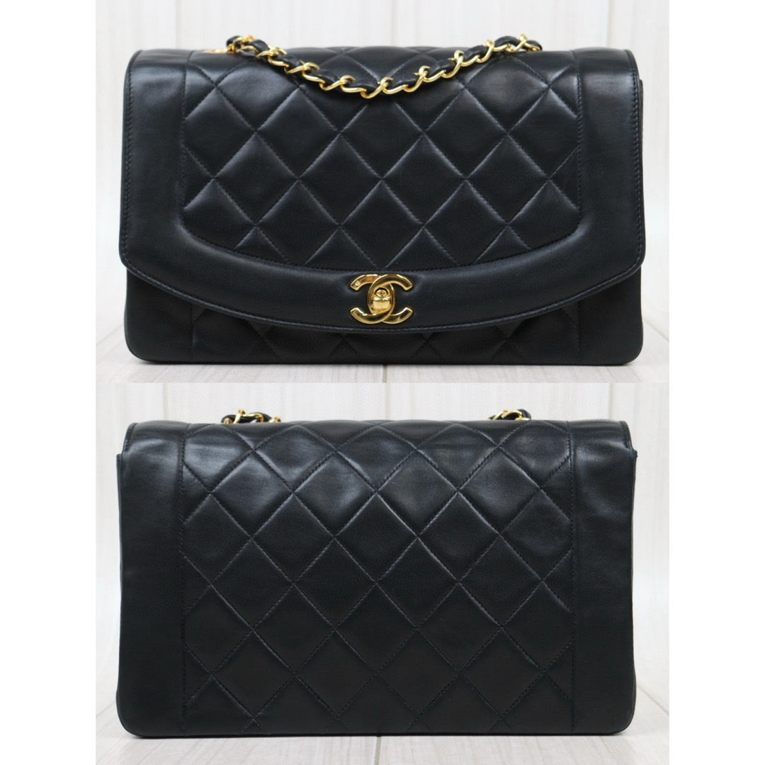 Good ( Rank AB)｜ CHANEL Matrasse Diana 25 Lamb Skin  Chain Bag Made in 1991-1994 Year｜P25031406