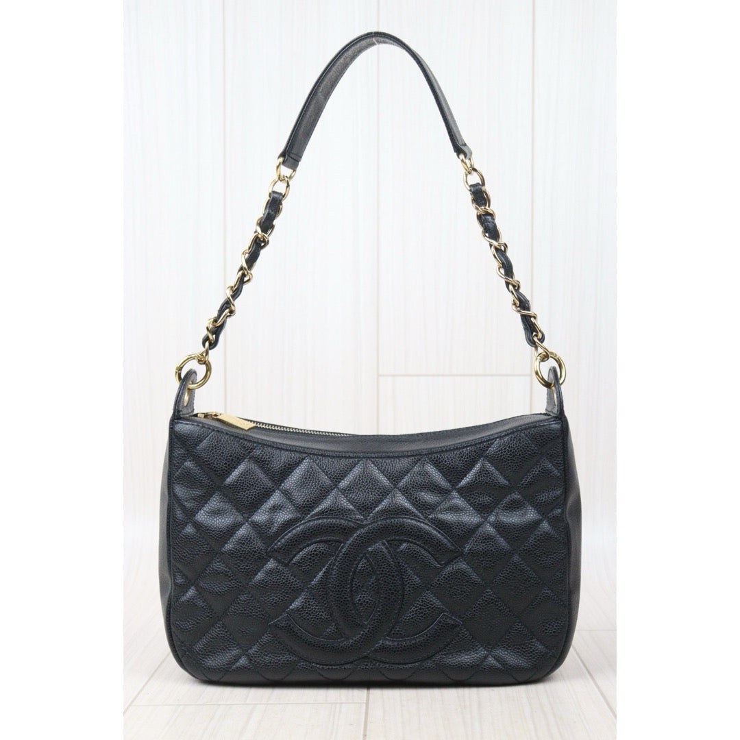 Good ( Rank AB)｜ CHANEL Half Moon Shoulder Bag Black Made In 2004-2005Year  ｜VT25030113