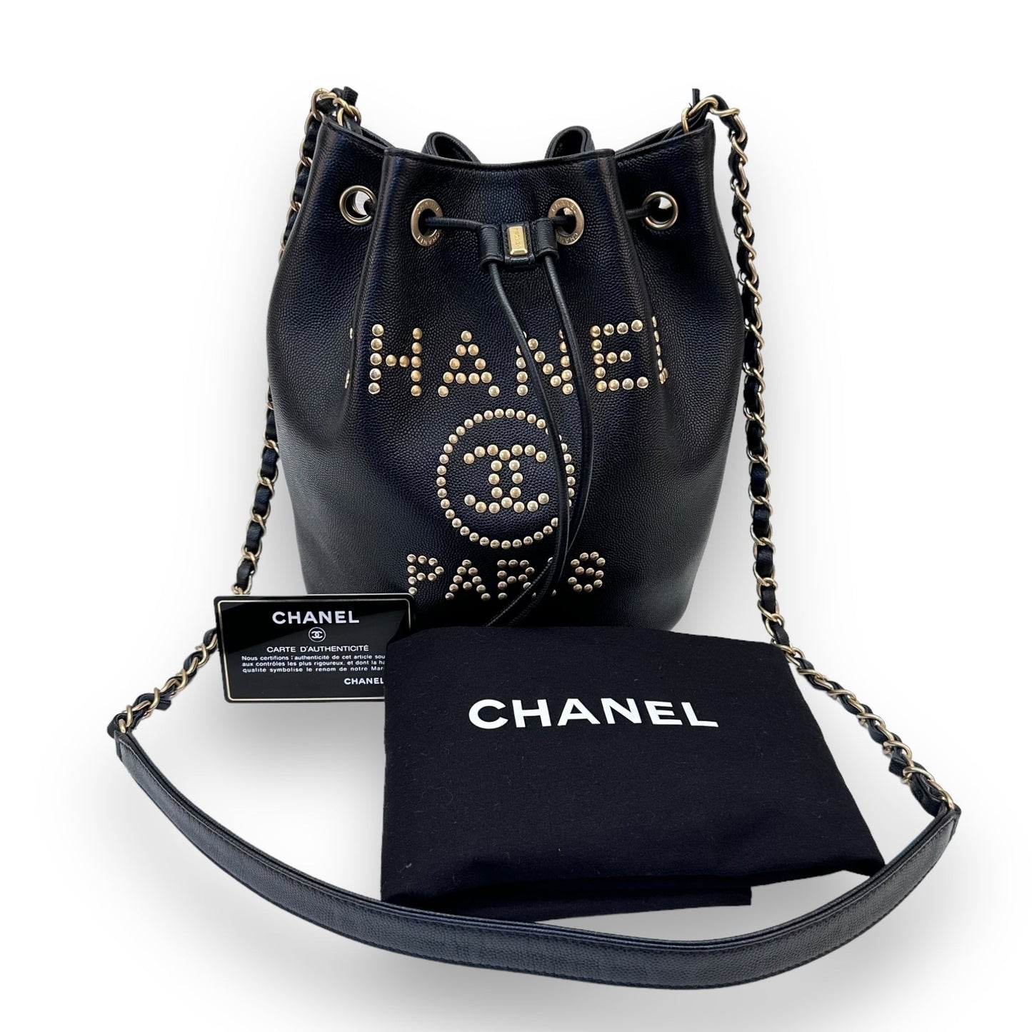 Chanel Caviar Deauville Drawstring Bucket Bag