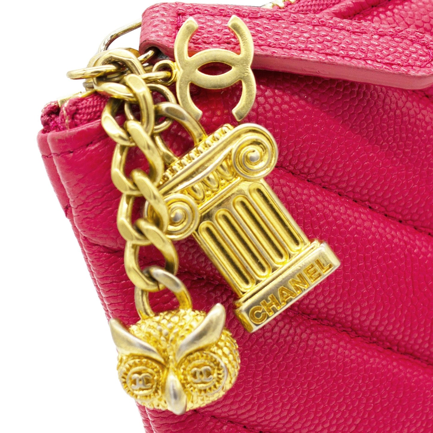 Chanel Ancient O-case Ancient Greek Charms Pouch Fushia