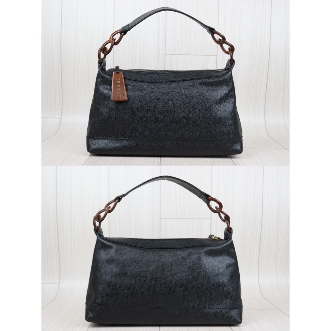 Rank A｜ CHANEL Caviar Skin Leather Calf Leather Shoulder Bag Made In 2002～2003Year｜24011213