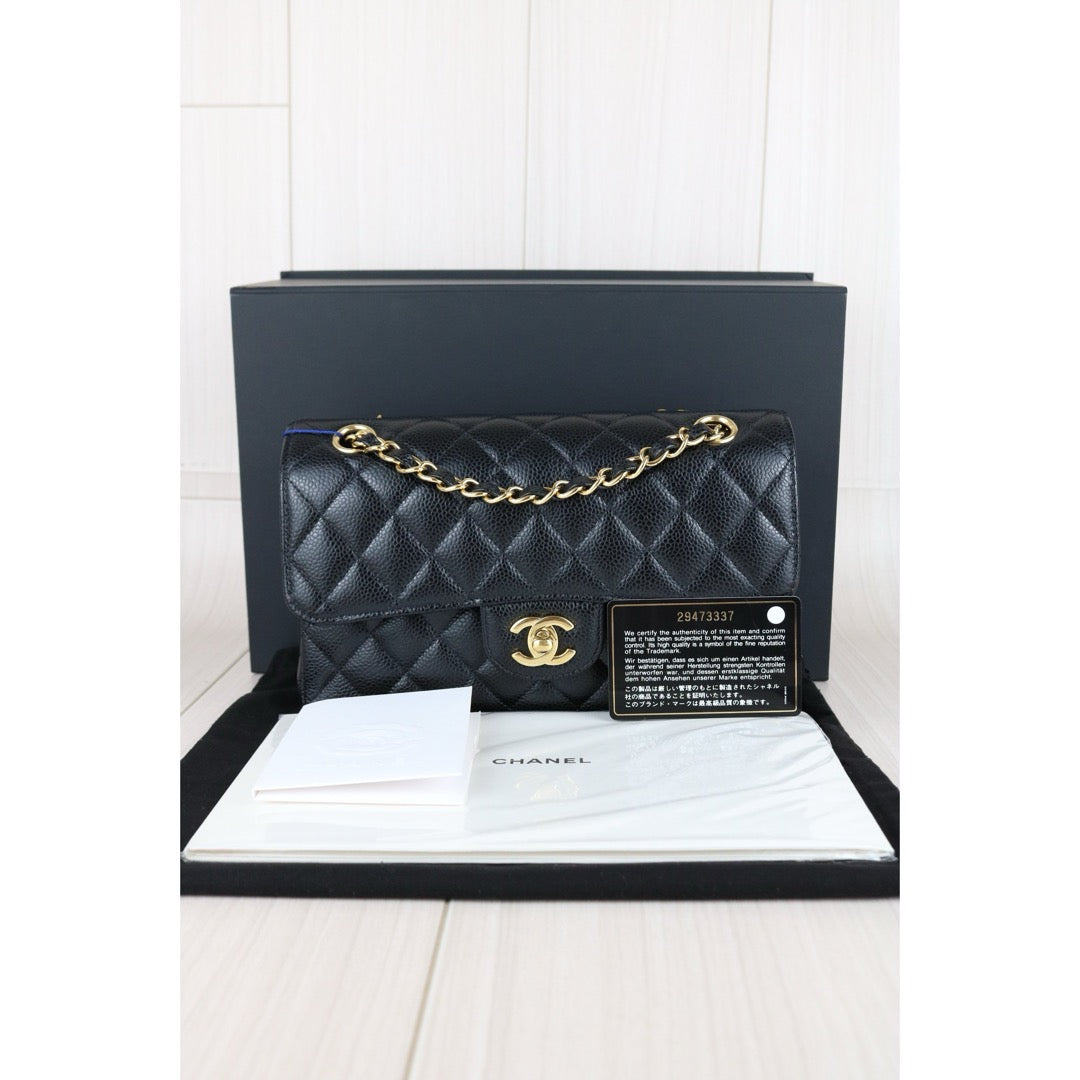 Excellent（Rank SA）｜CHANEL Caviar Skin Matrasse Double Flap 23 Shoulder Bag Black Made In 2020 Year｜S25031402