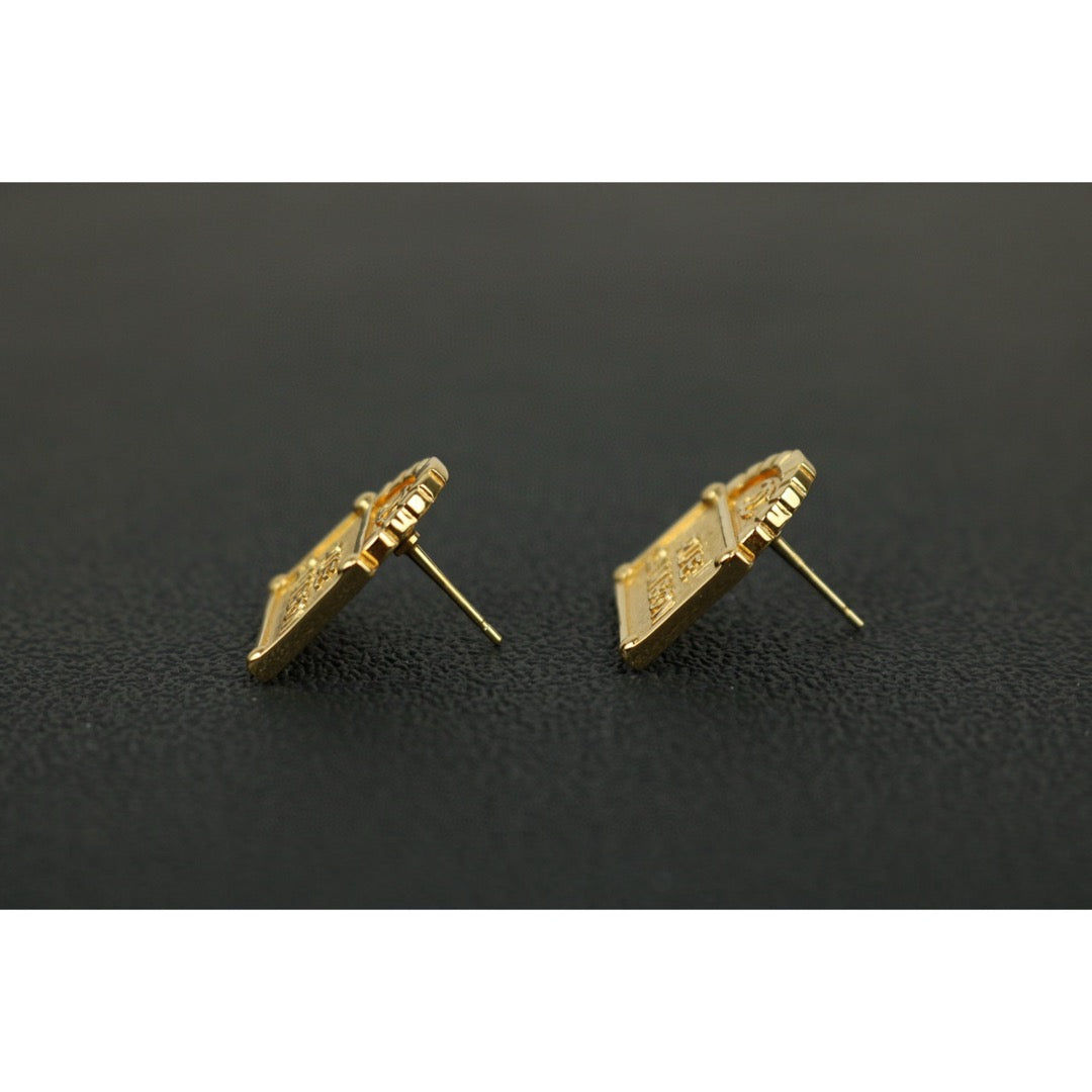 Excellent（Rank SA）｜ CHANEL  Coco Mark Rue Cambon Gold Dome Earrings ｜F25022005