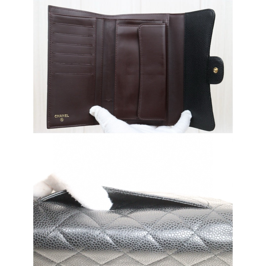 Very Good ( Rank A) ｜CHANEL Caviar Skin Black Long Wallet Made In 2014 - 2015Year｜S25021007