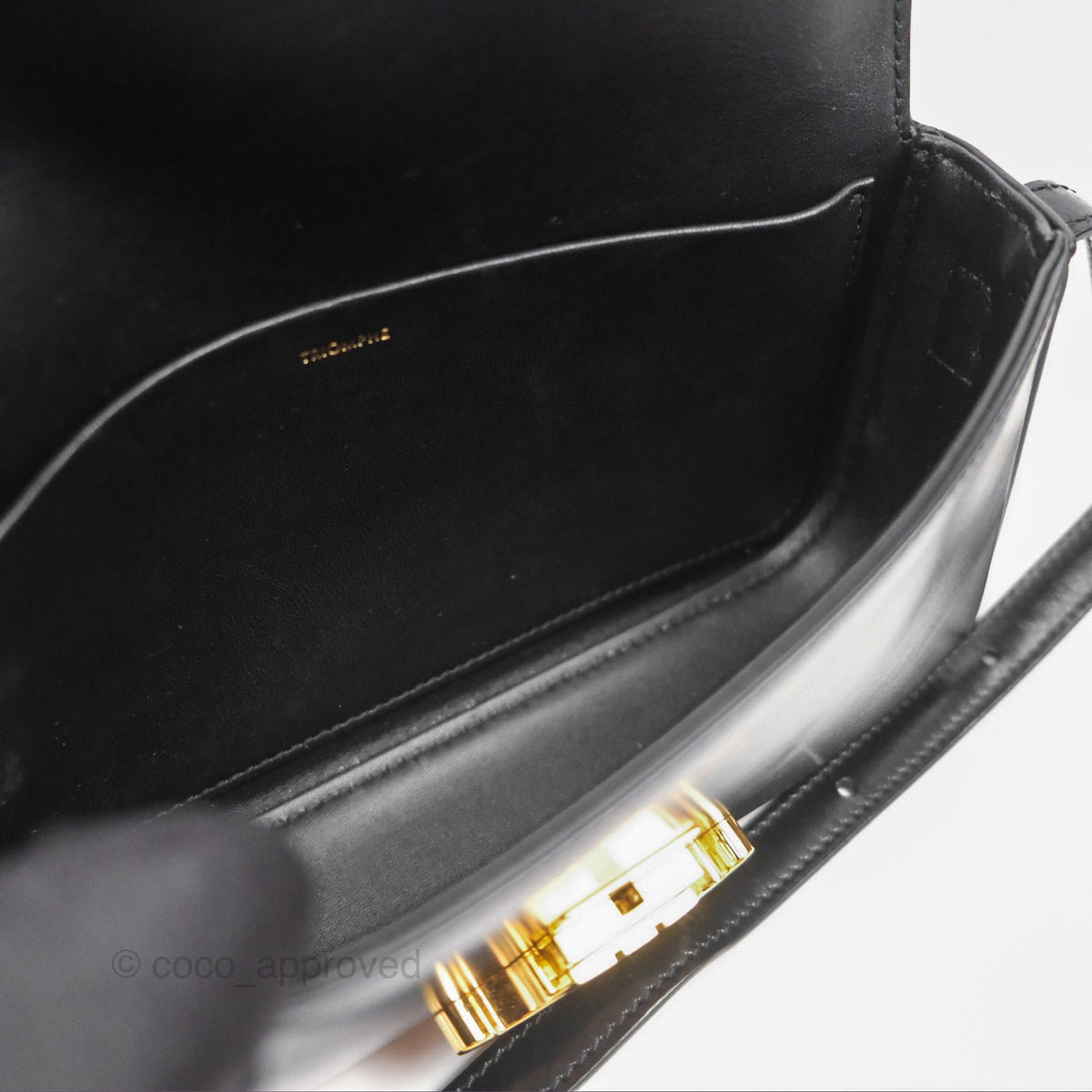 Celine Triomphe Shoulder Bag Black Calfskin
