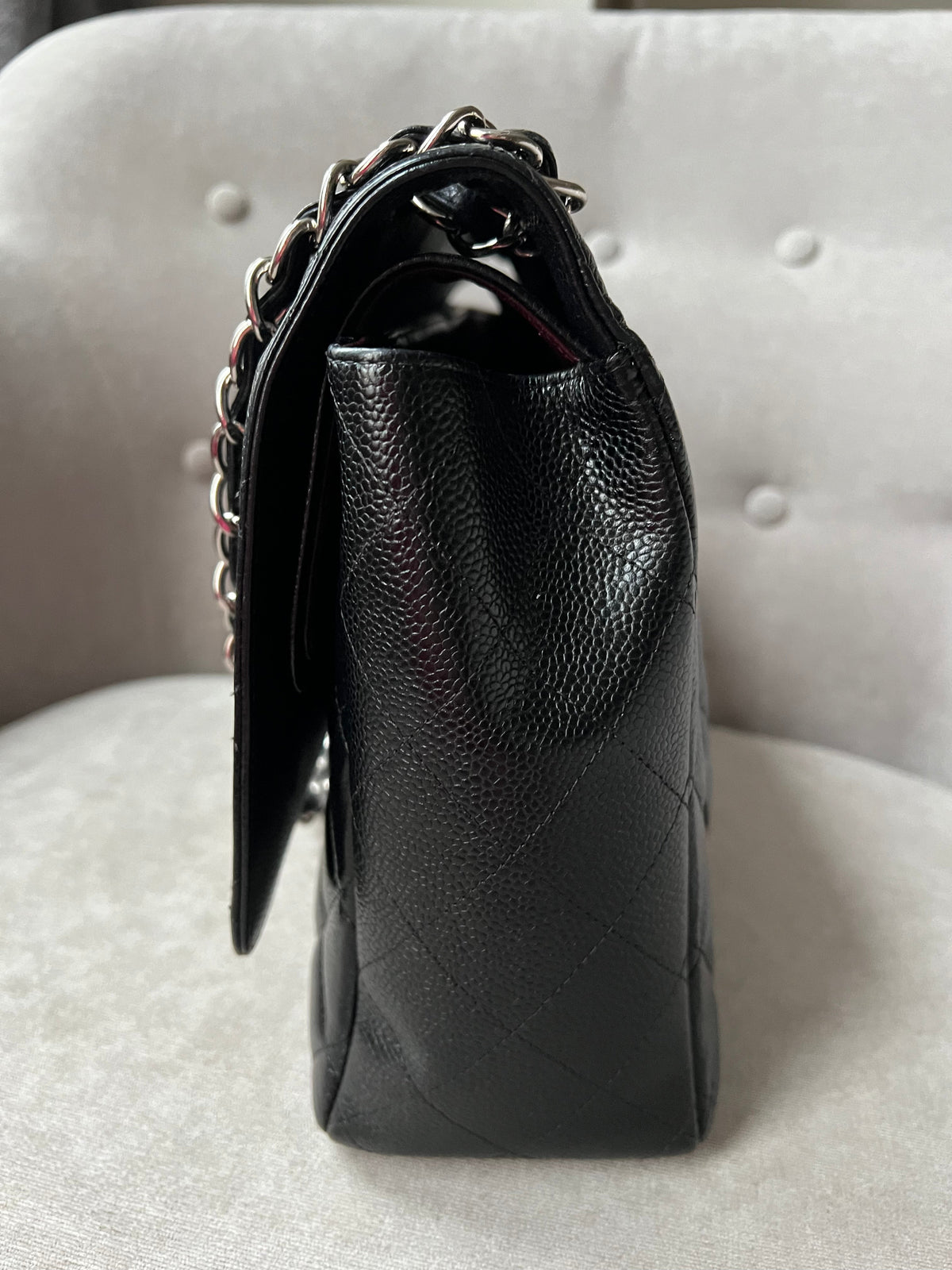 Chanel Maxi Double Flap in Black Caviar