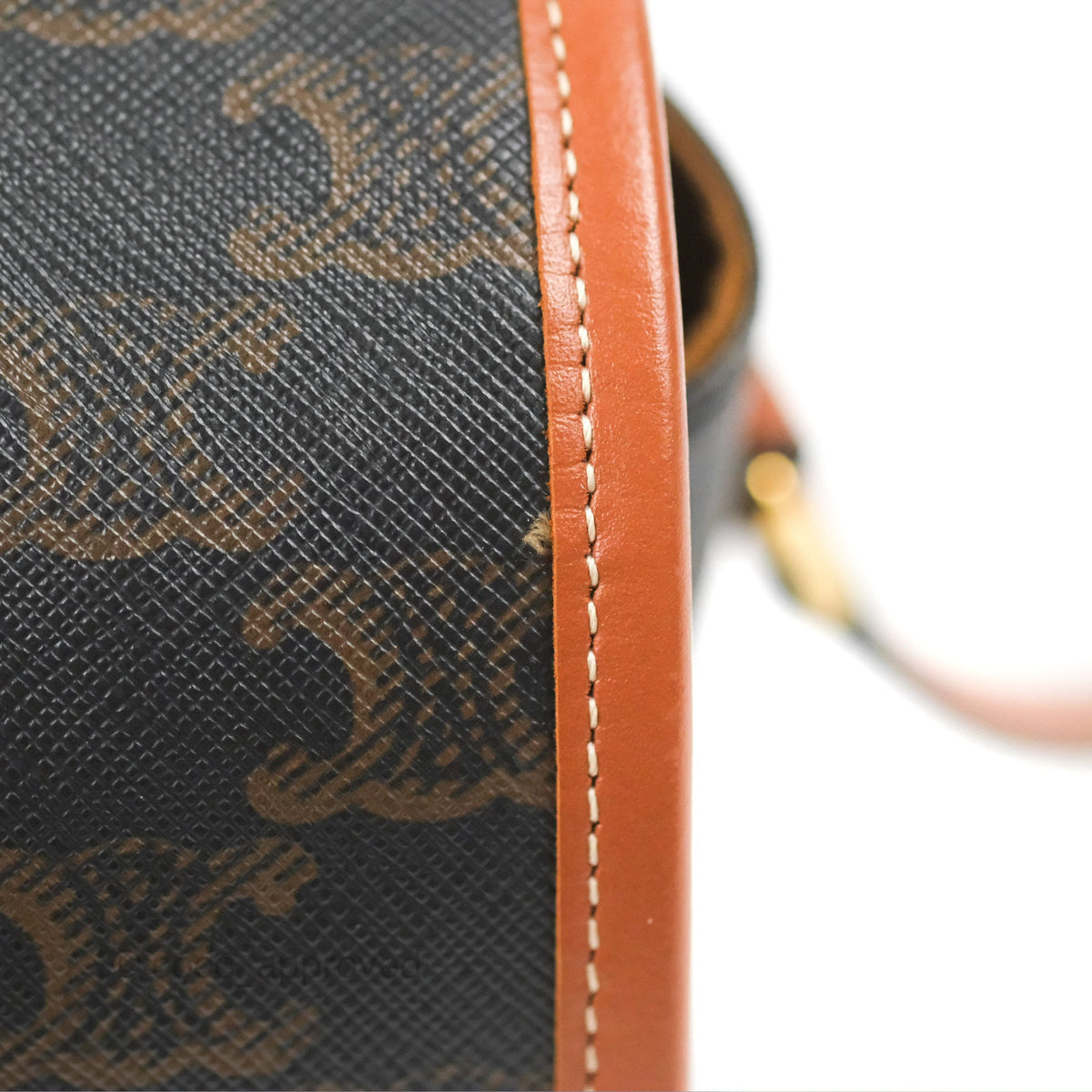Celine Medium Folco Bag Triomphe Canvas Tan