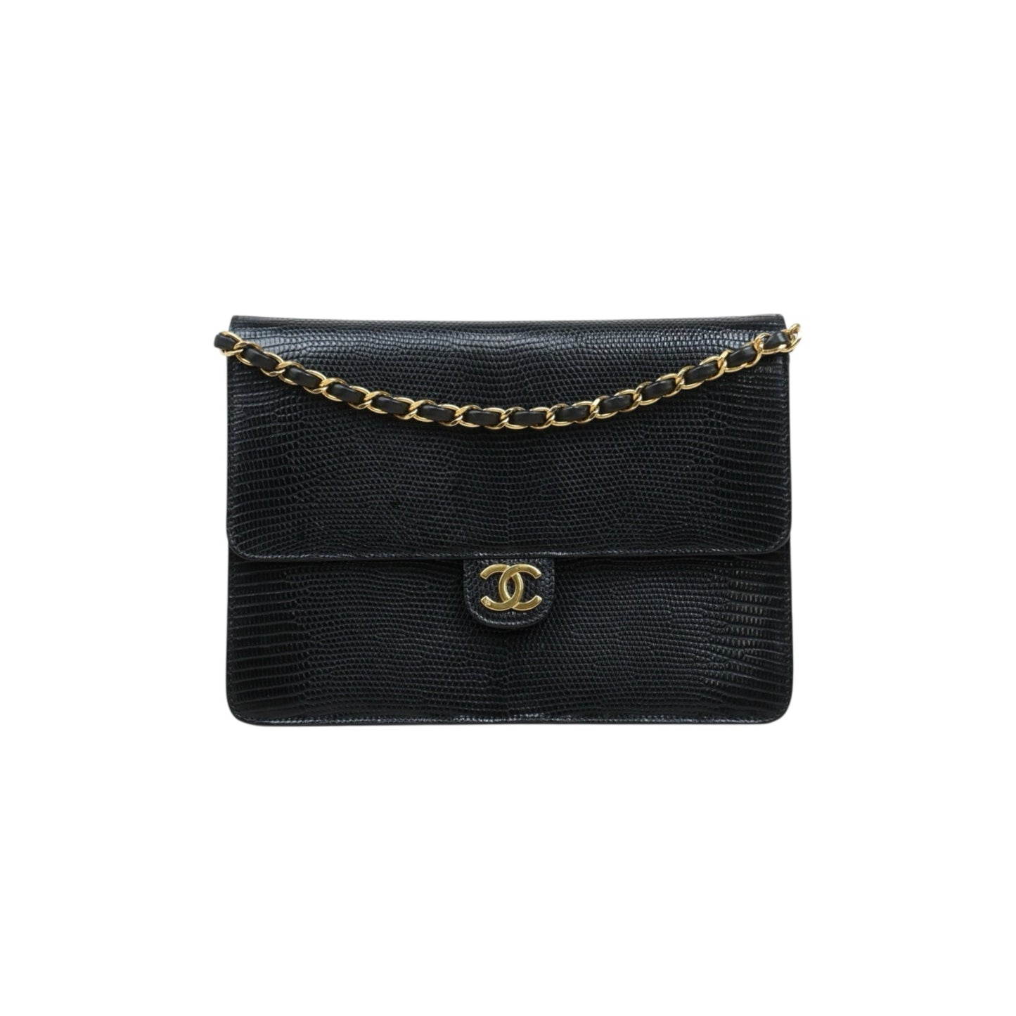 Very Good ( Rank A)｜ CHANEL  Lizard Skin Chain CF 25 Shoulder Bag Made in 1986-1988 Year ｜Y25051901