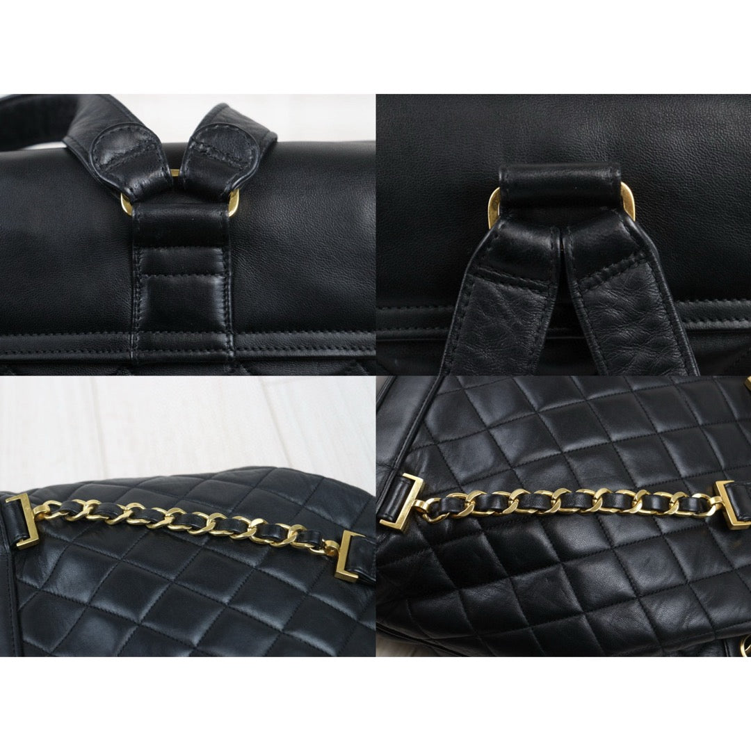 Good ( Rank AB)｜CHANEL  Lamb Skin Duma Backpack  Black Made in 1991-1994Year｜Y25022710