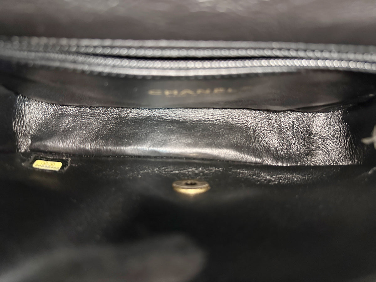 Chanel Mini Limited Edition Aged Calfskin Quilted Medallion Flap Black GHW 2063 holo card