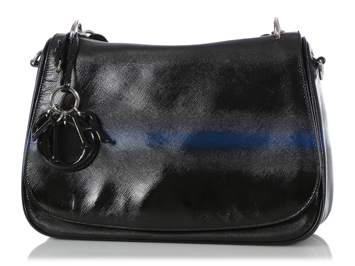 Dior’s Black and Blue Grained Leather Dune Bag
