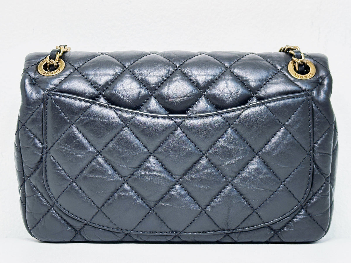 Chanel Mini Limited Edition Aged Calfskin Quilted Medallion Flap Black GHW 2063 holo card