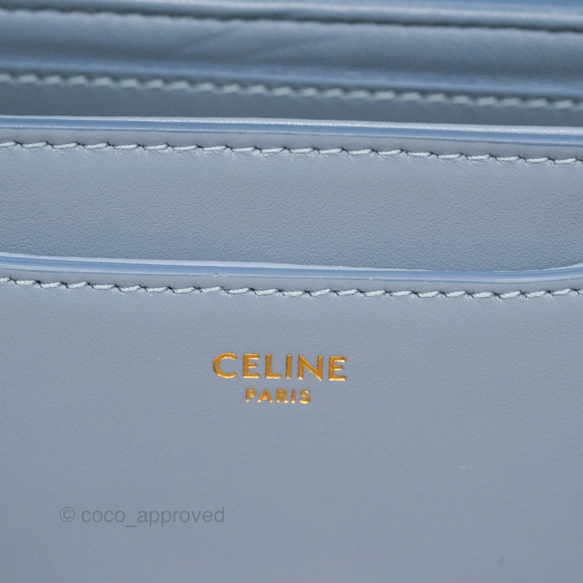 Celine Small Besace 16 Arctic Blue Natural Calfskin