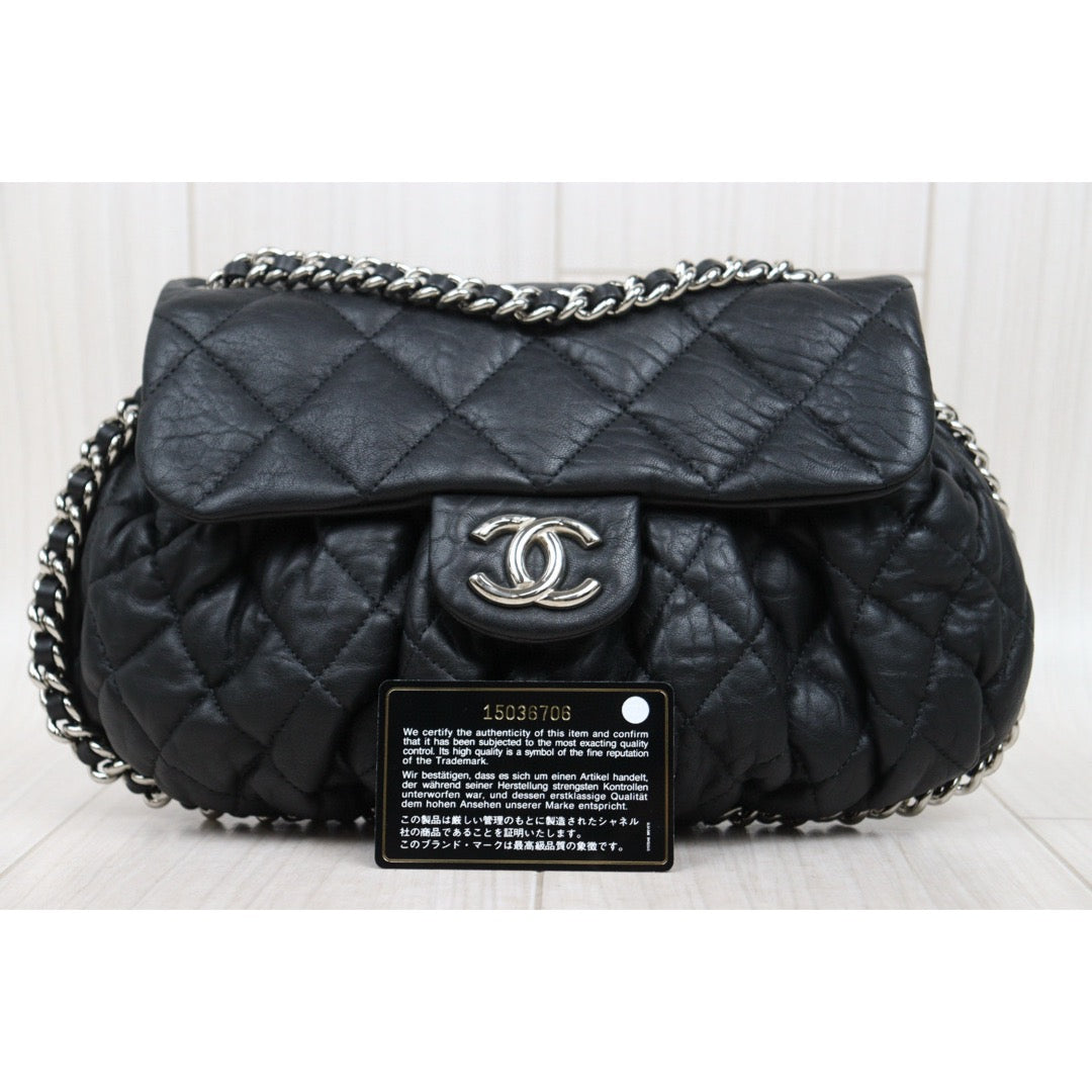 Good ( Rank AB)｜ CHANEL Vintage Goat Skin Cloud Bag Shoulder Bag Black Made In 2011Year｜P25051602