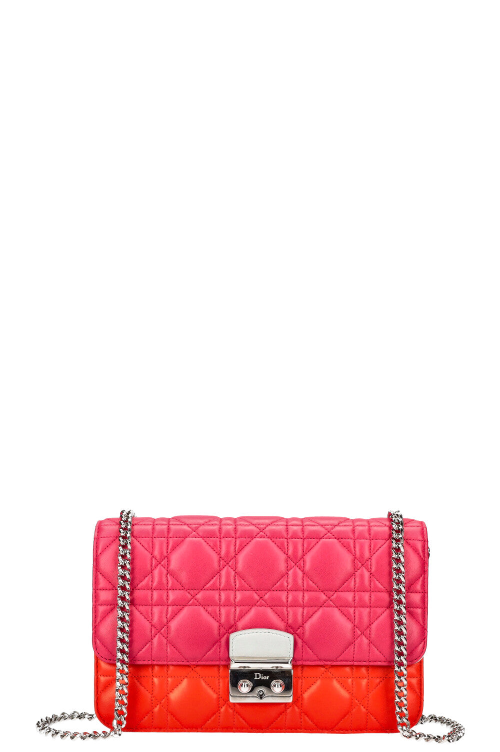 CHRISTIAN DIOR Miss Dior Promenade Bag Cannage Pink Orange Blue