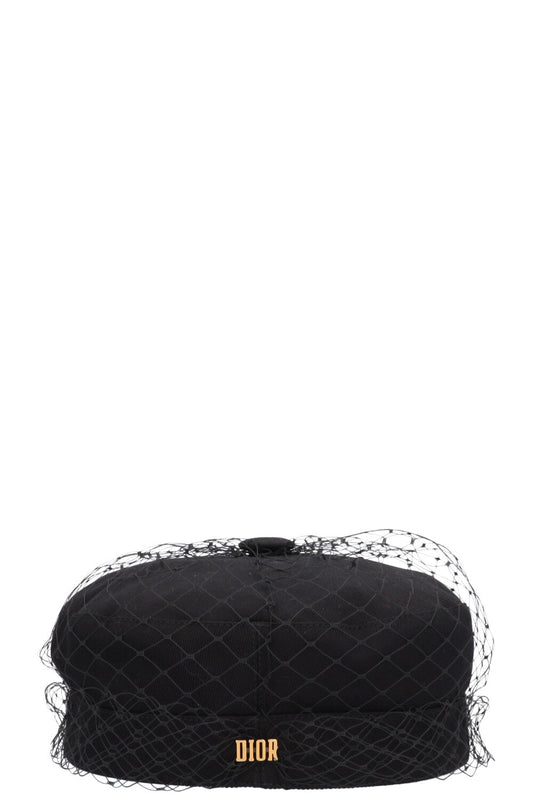 CHRISTIAN DIOR Newsboy Veil Hat