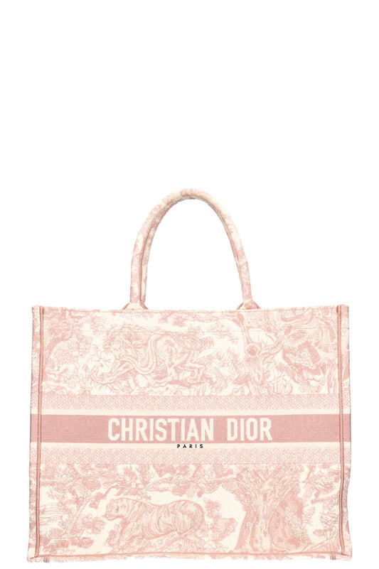 CHRISTIAN DIOR Book Tote Large Toile de Jouy Pink