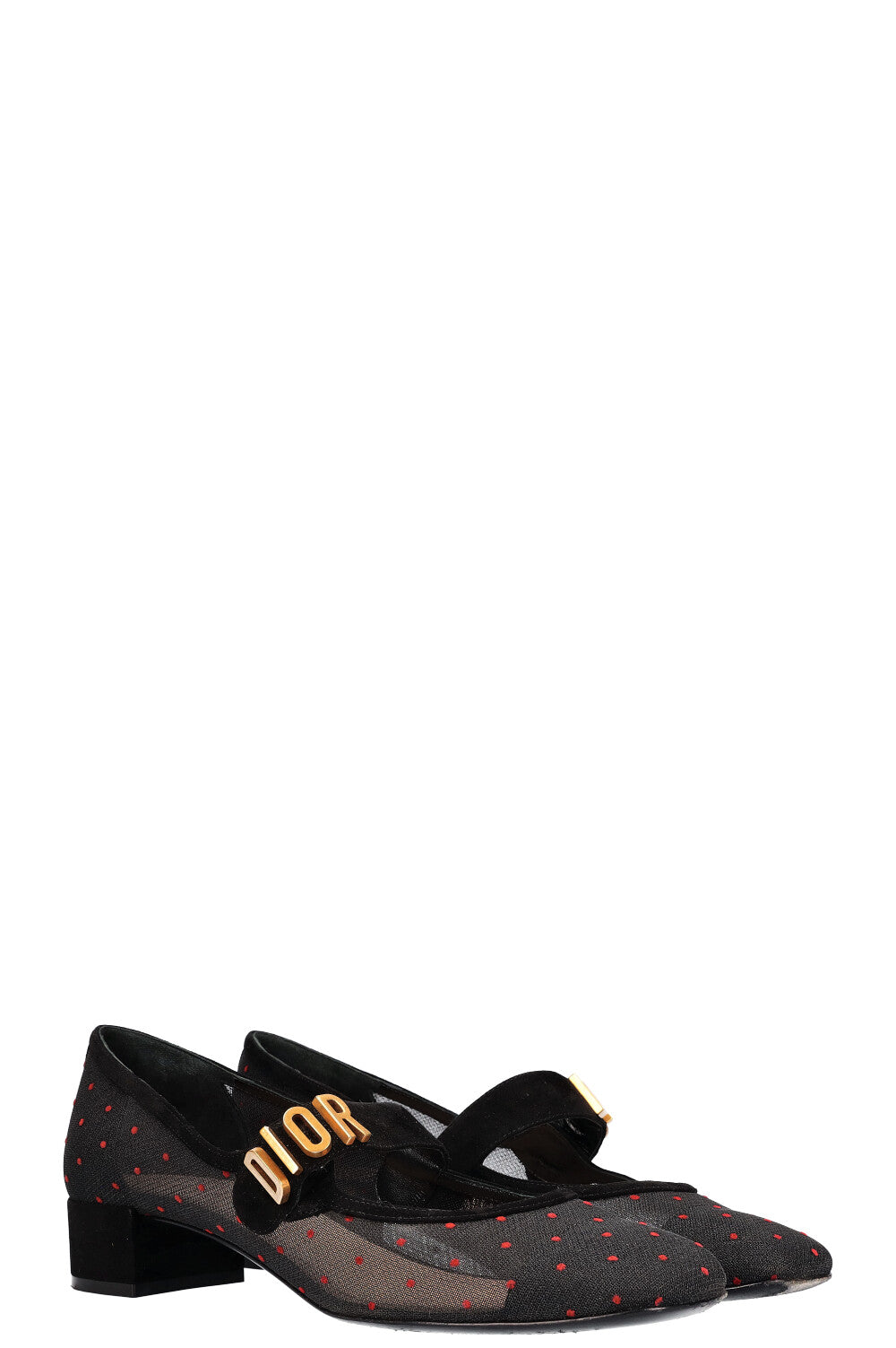 CHRISTIAN DIOR Baby-D Heels Polka Dots Black