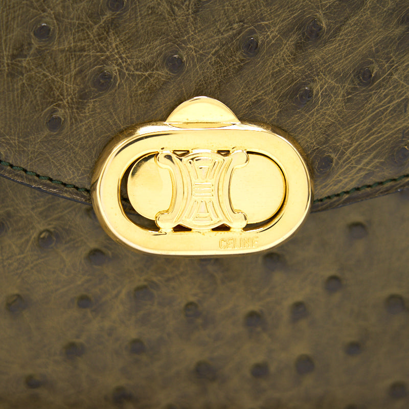 Celine Vintage Ostrich Triomphe Bag